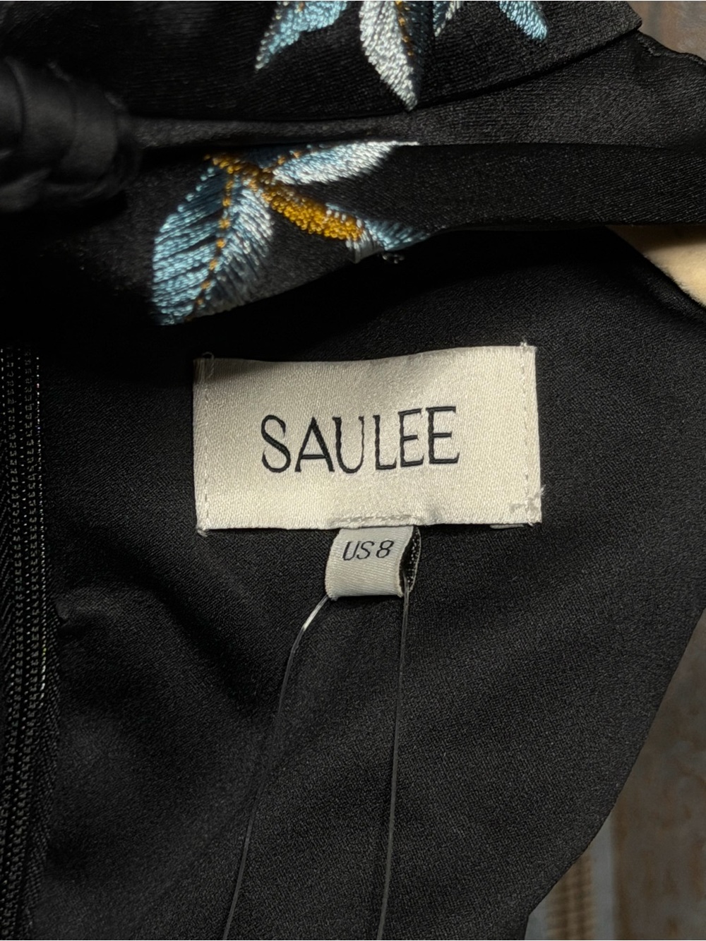 SAU LEE Ariana Embroidered Floral Satin Gown - Picture 7 of 8